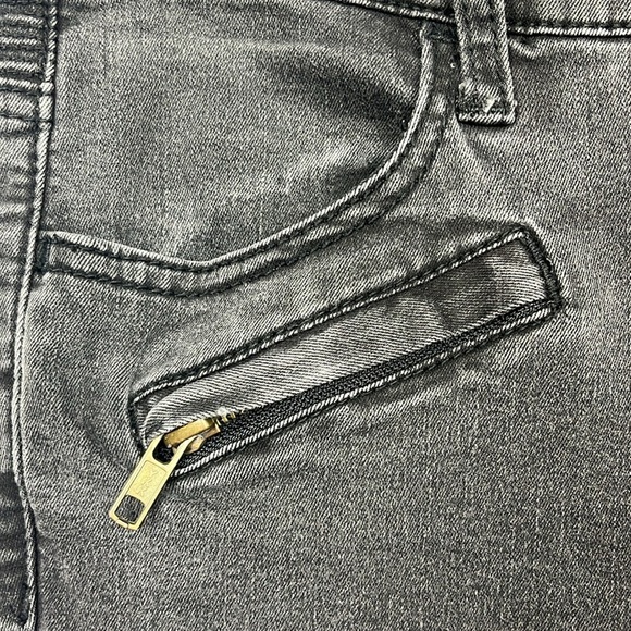 Free People Womens Jeans 28 Dark Gray/Black Skinny Mid-Rise Zip Pockets & Ankles - Picture 5 of 15